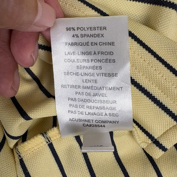 FOOTJOY FJ Golf Shirt Men's Size Medium Striped Yellow "Old Greenwood" - Picture 6 of 9